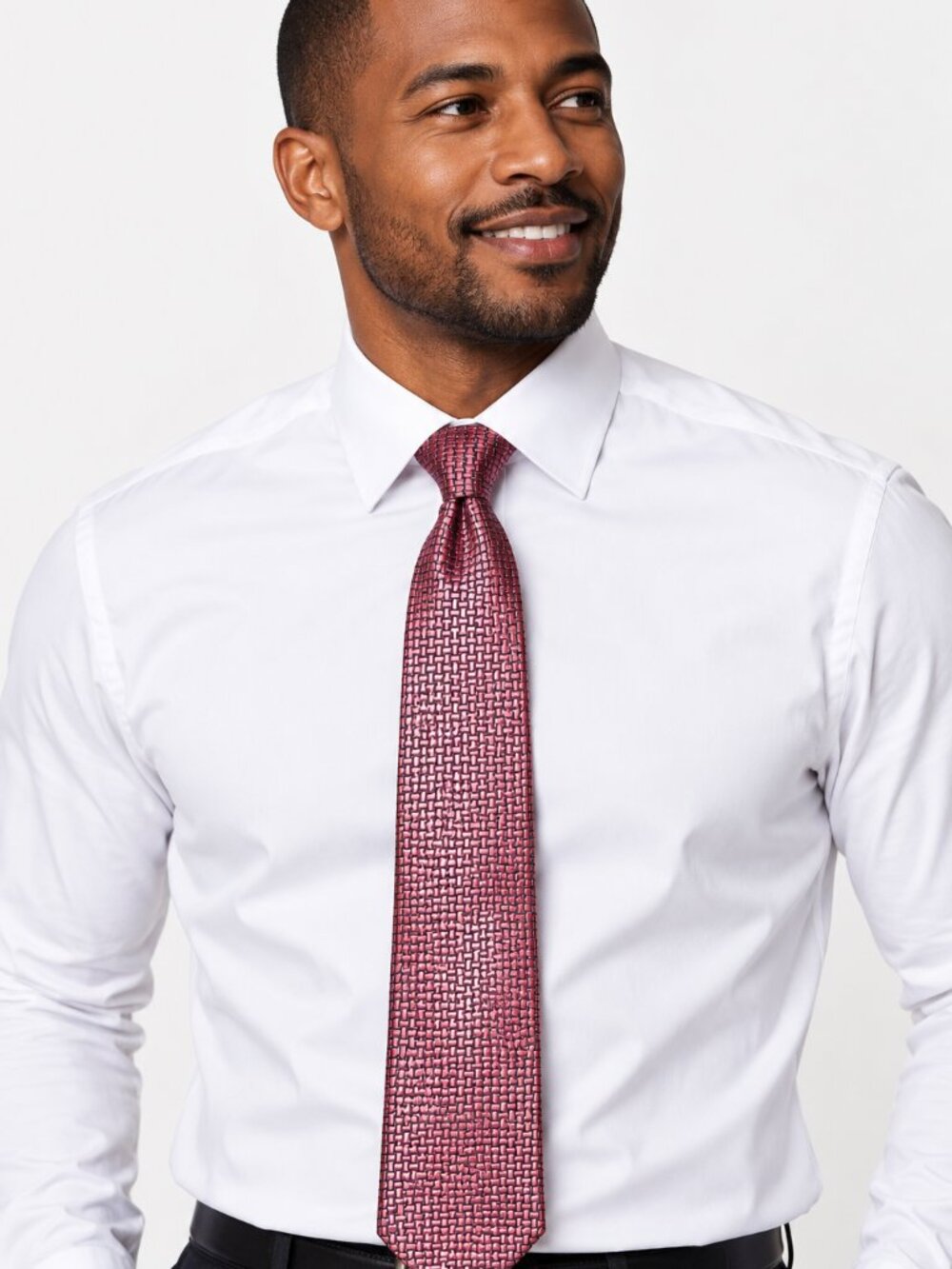 Polished! Jos. A. Bank Signature Collection Silk Tie - pink brick pattern